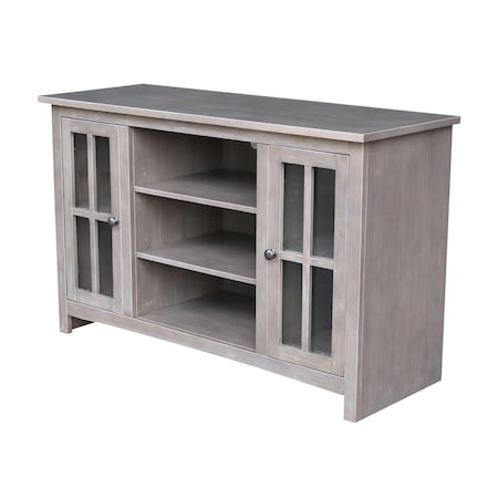 International Concepts EnteRTAinment / TV Stand, with 2 Doors, 48", Washed Gray Taupe TV09-34